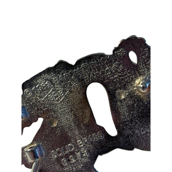 DRAGON FIRE FLAME BREATHING SOLID BRASS CHROME PLATED BARON BELT BUCKLE 1981 - Picture 9 of 16